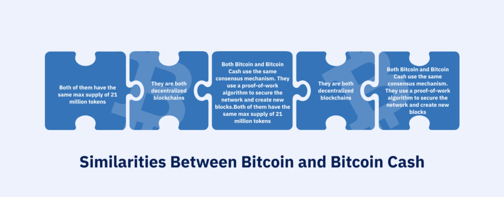 Similarities between bitcoin and bitcoin cash